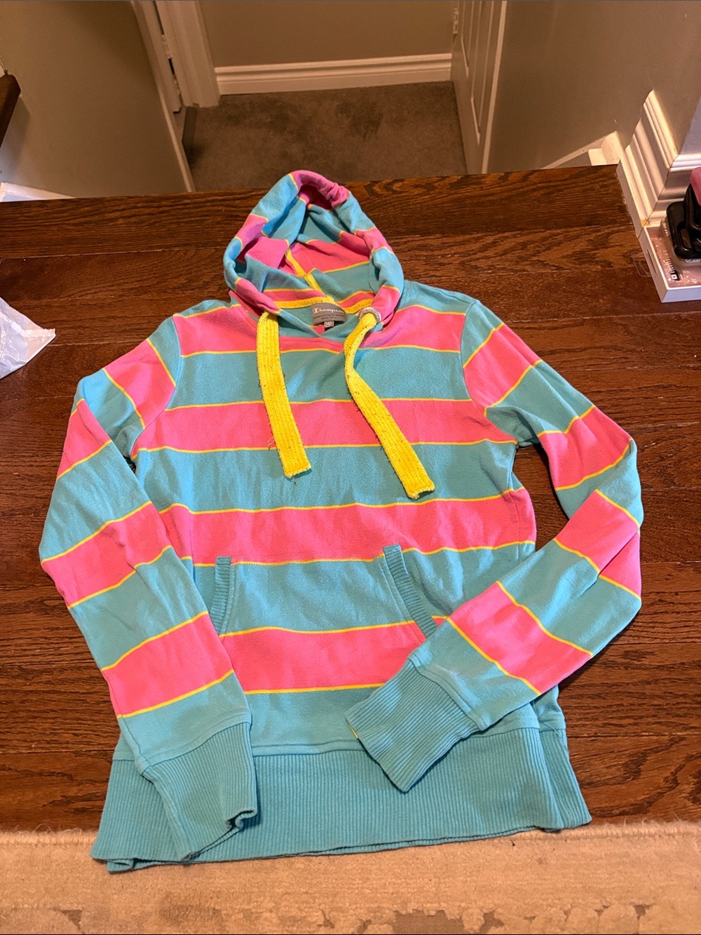 Champion Women’s Hooded One-Piece in Teal, Pink & Yellow